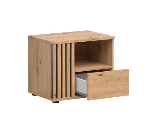 VABRES noční stolek KOM1S/L, levá, dub artisan/černá