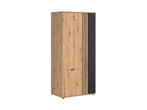 VABRES šatní skříň SZF3D, dub artisan/černá