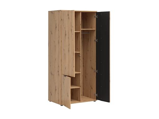 VABRES šatní skříň SZF3D, dub artisan/černá