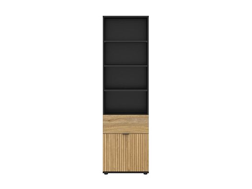 LUEN regál REG1D1S/57, černá/dub tegola/dub mauvella