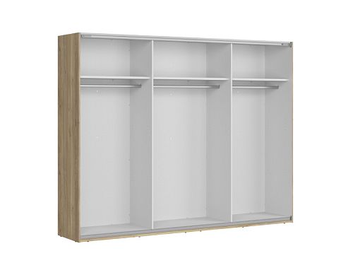 GLAMOUR šatní skříň SZF3D/270/210/3M, kašmír/dub mauvella