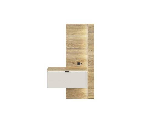 GLAMOUR noční stolek KOM1S/L + LED, levá, kašmír/dub mauvella