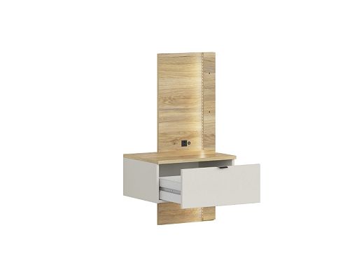GLAMOUR noční stolek KOM1S/L + LED, levá, kašmír/dub mauvella