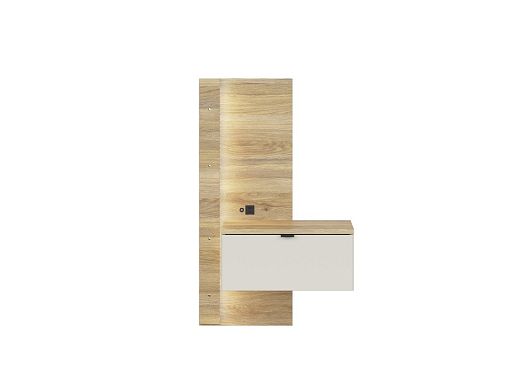 GLAMOUR noční stolek KOM1S/P + LED, pravá, kašmír/dub mauvella