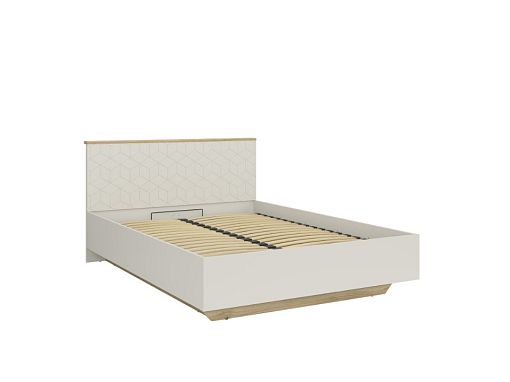 GLAMOUR postel LOZ/160/B + rošt a úložný prostor, kašmír/dub mauvella