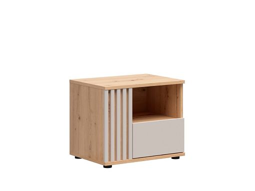 BREVAS noční stolek KOM1S/L, levá, dub artisan/kašmír