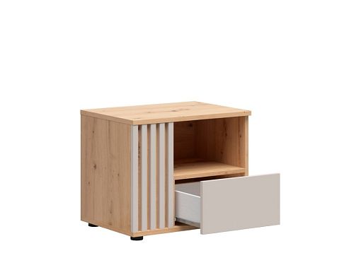 BREVAS noční stolek KOM1S/L, levá, dub artisan/kašmír