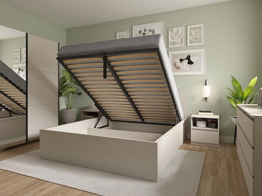 TETRIX postel 120 cm + rošt a úložný prostor, kašmír