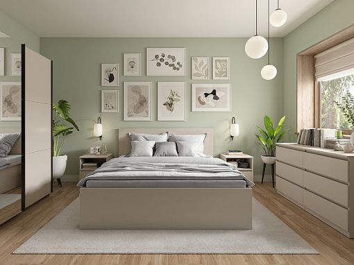 TETRIX postel 140 cm + rošt a úložný prostor, kašmír