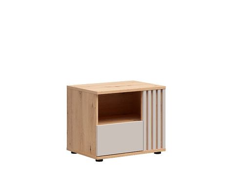 BREVAS noční stolek KOM1S/P, pravá, dub artisan/kašmír
