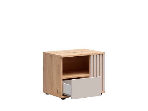 BREVAS noční stolek KOM1S/P, pravá, dub artisan/kašmír