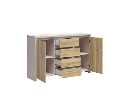 Komoda Kaspian KOM2D4S, kašmír/dub mauvella