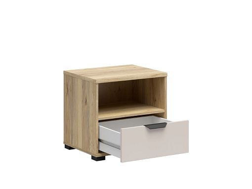 Noční stolek Chuck KOM1S, dub mauvella/kašmír