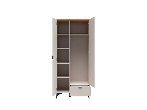 Šatní skříň Velton SZF2D1S, kašmír/dub artisan/béžová písková
