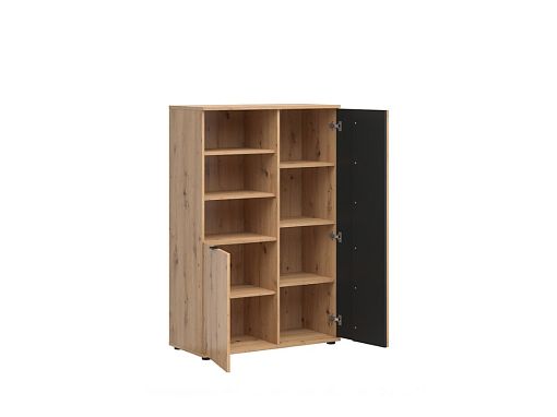 Regál Vabres REG2D, dub artisan/černá
