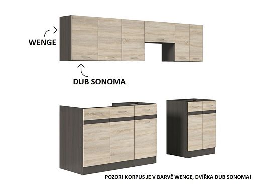 Junona Line Skříňka 50 cm, LP, Wenge/Dub sonoma