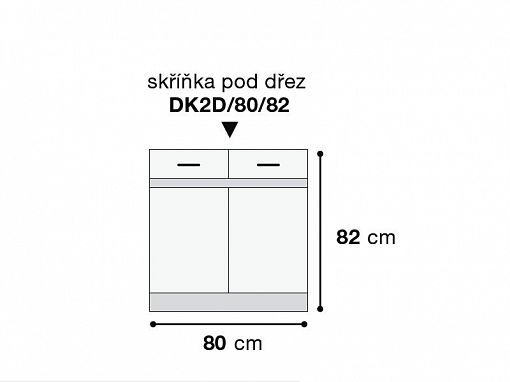 JUNONA skříňka dřezová 80 cm, Wenge/Dub Sonoma
