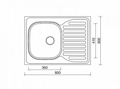 Celoplošný otočný dřez SINKS CLP-D 80 x 60 cm
