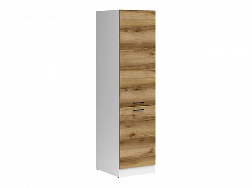 JUNONA potravinová skříň 50 cm, pravá, bílá/dub delano světlý
