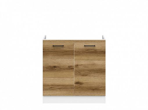JUNONA skříňka dřezová 80 cm, bílá/dub delano světlý
