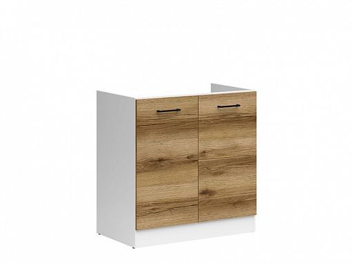 JUNONA skříňka dřezová 80 cm, bílá/dub delano světlý