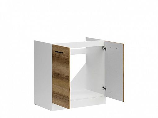 JUNONA skříňka dřezová 80 cm, bílá/dub delano světlý