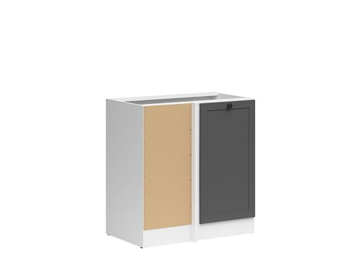 JUNONA RAMKA rohová skříňka 100 cm, levá, bílá/grafit