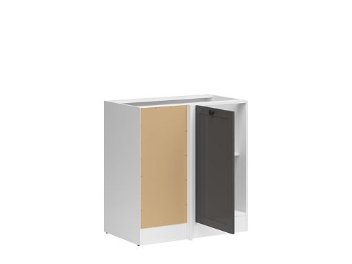 JUNONA RAMKA rohová skříňka 100 cm, levá, bílá/grafit