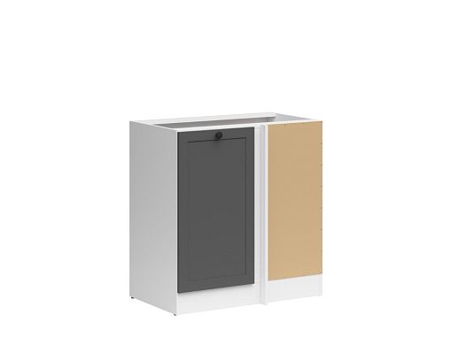 JUNONA RAMKA rohová skříňka 100 cm, pravá, bílá/grafit
