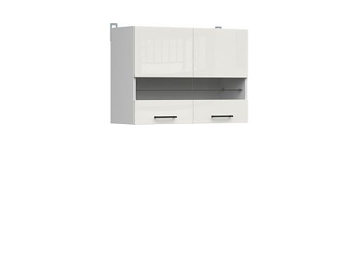 Junona Tafla horní skříňka 80 cm bílá/bílá křída lesk