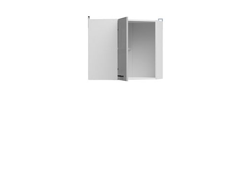 Junona Tafla rohová skříňka 60 cm LP, bílá/světle šedý lesk