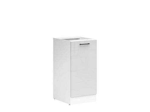 JUNONA TAFLA skříňka 40 cm, levá, bílá/světle šedý lesk