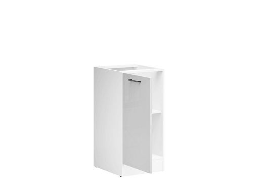 JUNONA TAFLA skříňka 40 cm, levá, bílá/světle šedý lesk