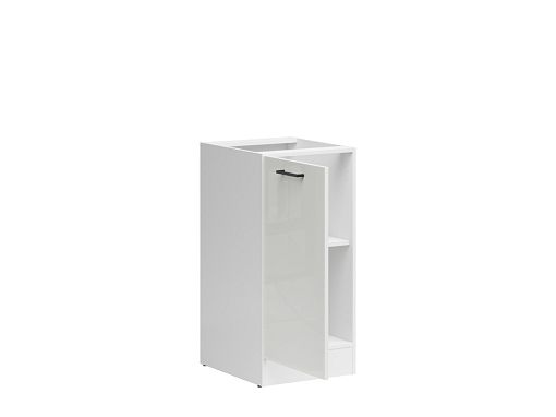 JUNONA TAFLA skříňka 40 cm, levá, bílá/bílá křída lesk