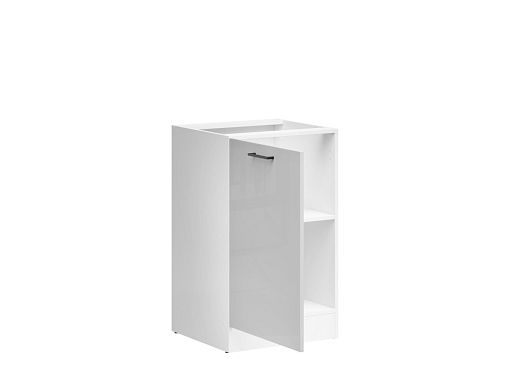 JUNONA TAFLA skříňka 50 cm, levá, bílá/světle šedý lesk