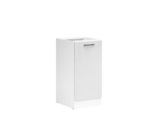 JUNONA TAFLA skříňka 50 cm, pravá, bílá/světle šedý lesk