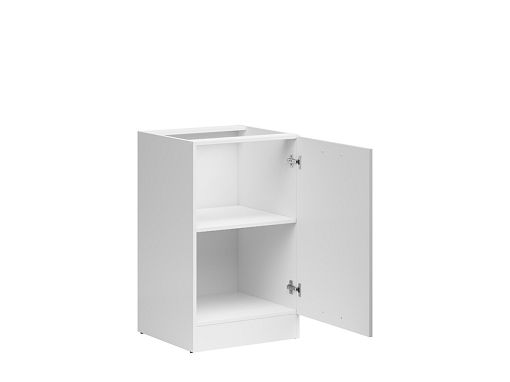 JUNONA TAFLA skříňka 50 cm, pravá, bílá/světle šedý lesk