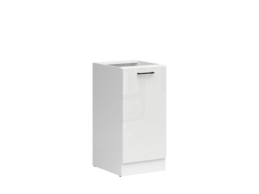 JUNONA TAFLA skříňka 50 cm, levá, bílá/bílá křída lesk