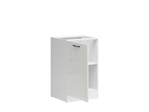 JUNONA TAFLA skříňka 50 cm, levá, bílá/bílá křída lesk