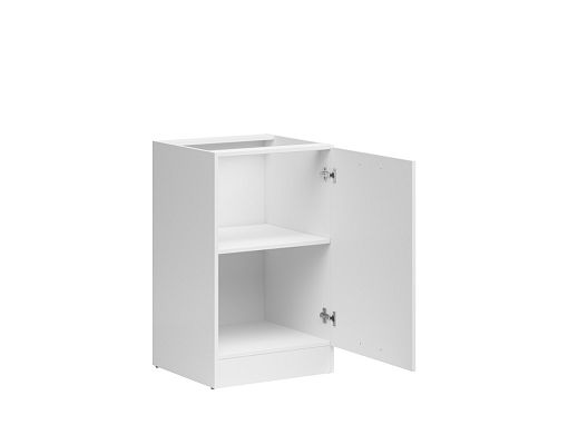 JUNONA TAFLA skříňka 50 cm, pravá, bílá/bílá křída lesk