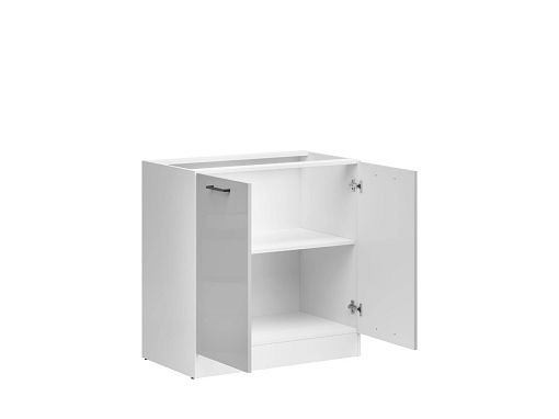 JUNONA TAFLA skříňka 80 cm, bílá/světle šedý lesk