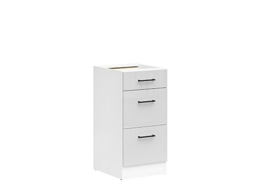 JUNONA TAFLA skříňka 40 cm, bílá/světle šedý lesk
