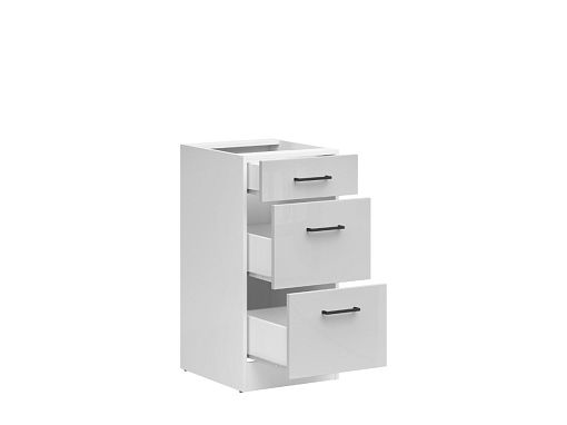 JUNONA TAFLA skříňka 40 cm, bílá/světle šedý lesk
