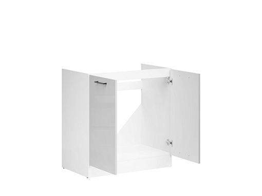 JUNONA TAFLA dřezová skříňka 80 cm, bílá/bílá/světle šedý lesk