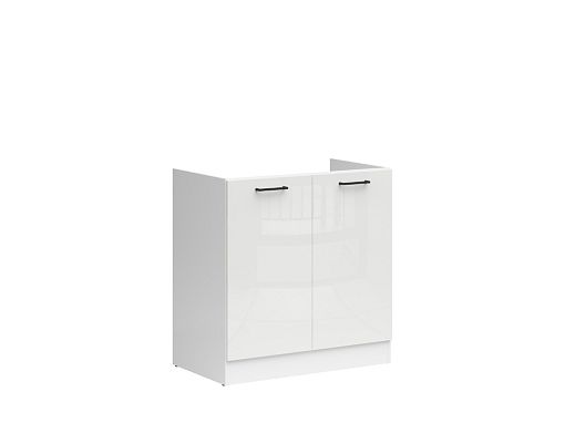 JUNONA TAFLA dřezová skříňka 80 cm, bílá/bílá křída lesk