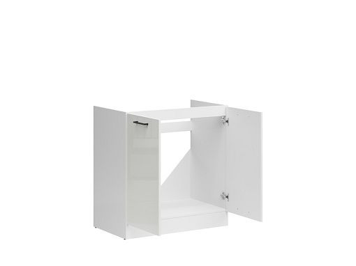 JUNONA TAFLA dřezová skříňka 80 cm, bílá/bílá křída lesk