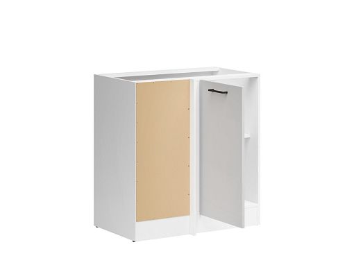JUNONA TAFLA rohová skříňka100 cm, levá, bílá/světle šedý lesk