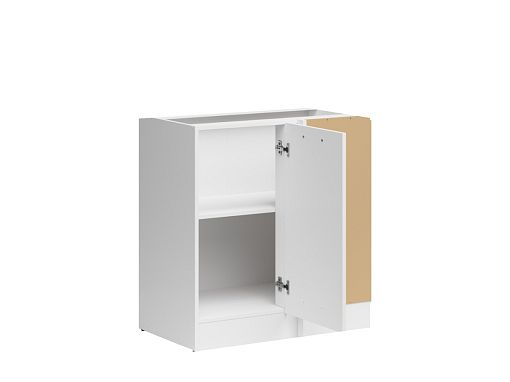 JUNONA TAFLA rohová skříňka 100 cm, pravá, bílá/bílá křída lesk