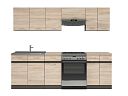 Kuchyň JUNONA 240 cm, dub sonoma / lišta wenge