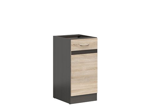 JUNONA skříňka 40 cm, pravá, wenge/dub sonoma